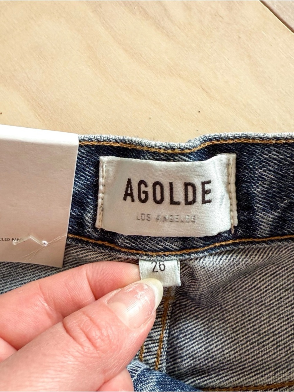 AGOLDE 90s Pinch Waist High Rise Straight Jeans Size 26 Distressed Light Wash - Picture 7 of 11